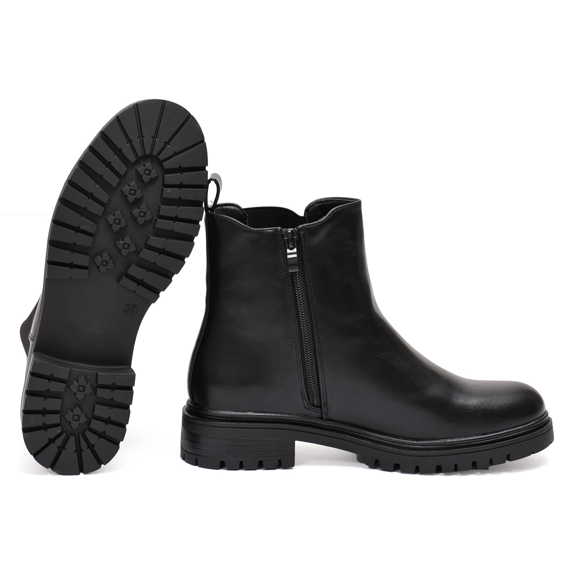 Stivaletto in simil pelle con fascia elastica