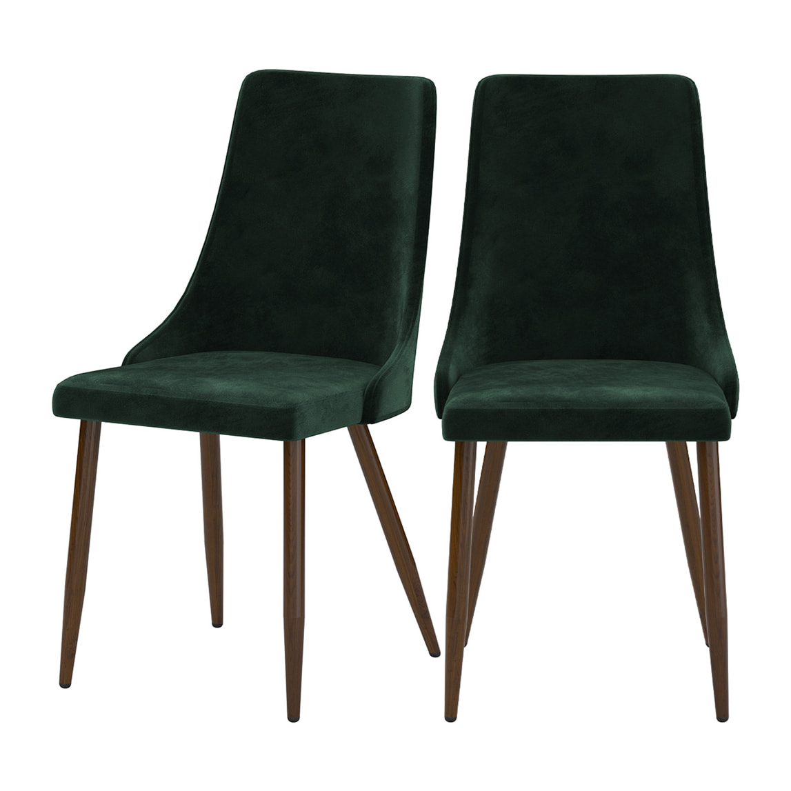 Lot de 2 chaises en velours vert - Vinni
