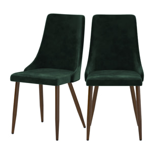 Lot de 2 chaises en velours vert - Vinni