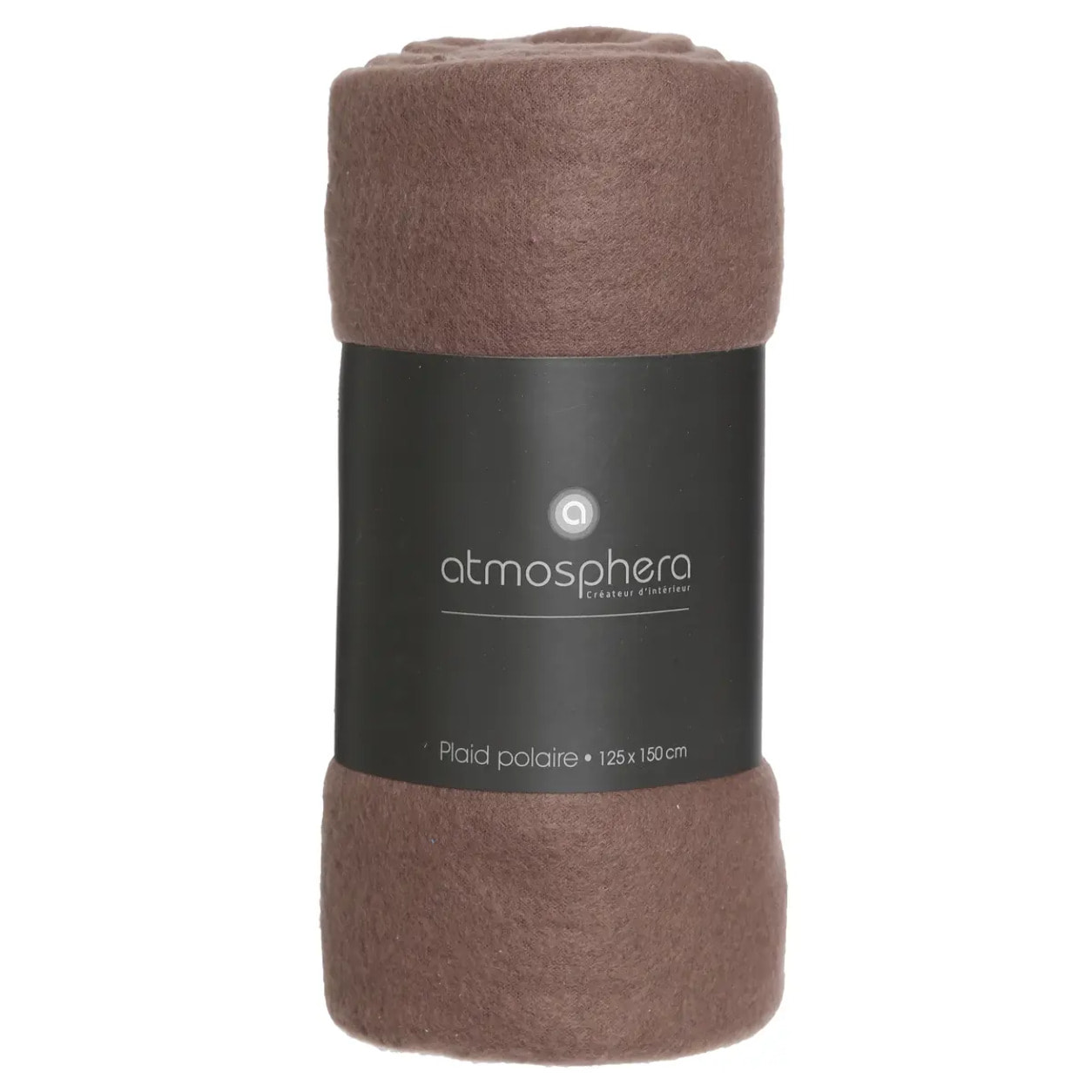 Plaid polaire gris taupe 125x150cm