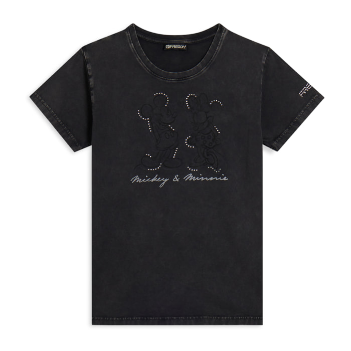 T-shirt da donna con stampa Disney e strass
