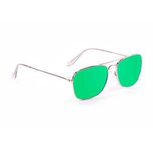Gafas de sol OCEAN BERLIN - Plana verde con patillas metálicas doradas