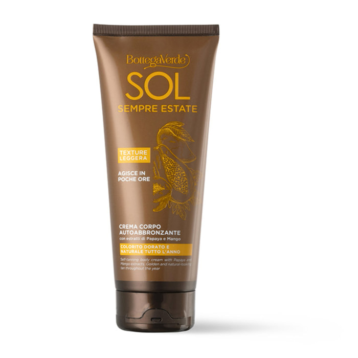 SOL Sempre Estate - Crema corporal autobronceadora con extractos de Papaya y Mango (200 ml) - bronceado dorado y natural durante todo el año