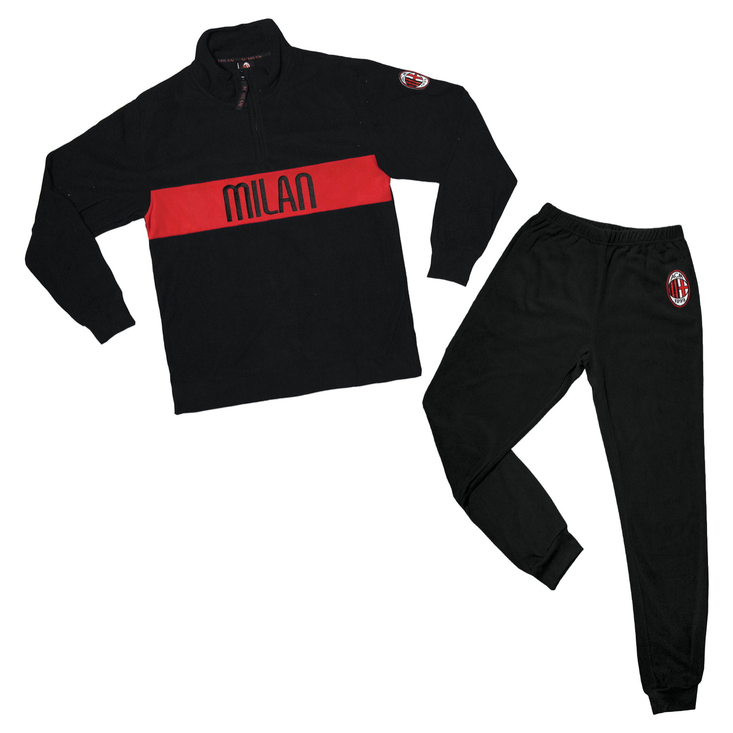 Tuta Nightwear Ragazzo MILAN Prodotto Ufficiale Pile - Art.1030