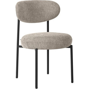Lot de 2 chaises de salle à manger en tissu chenille - ORLA