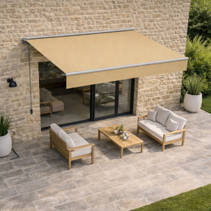 TULLY Store banne manuel 2,95 x 2,5 m en aluminium avec toile taupe