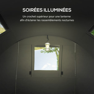 Tente de camping 3-4 pers. étanchéité 3000 mm chambre salon sac gris