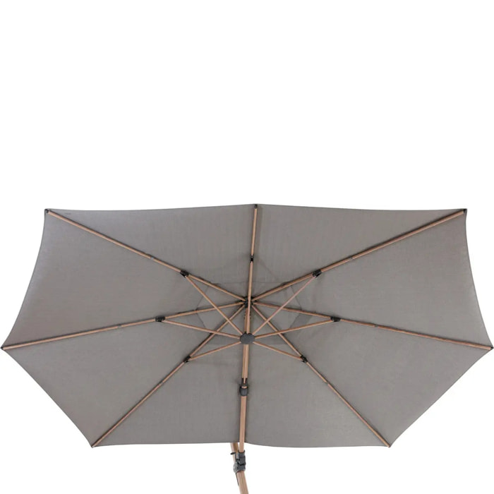 Parasol déporté "Tikeo" platine 4,2x 3m