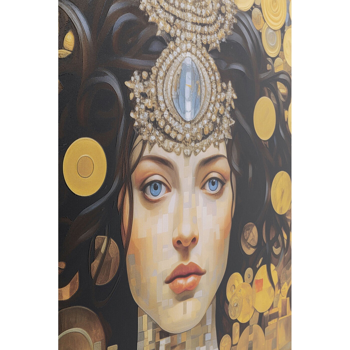 Tableau en verre femme Art Nouveau 120x120cm Kare Design