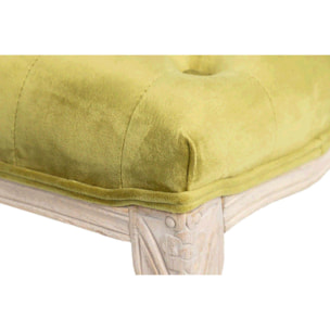 Pie Cama Velvet Capitone Patas Madera 110x36x47 Cm