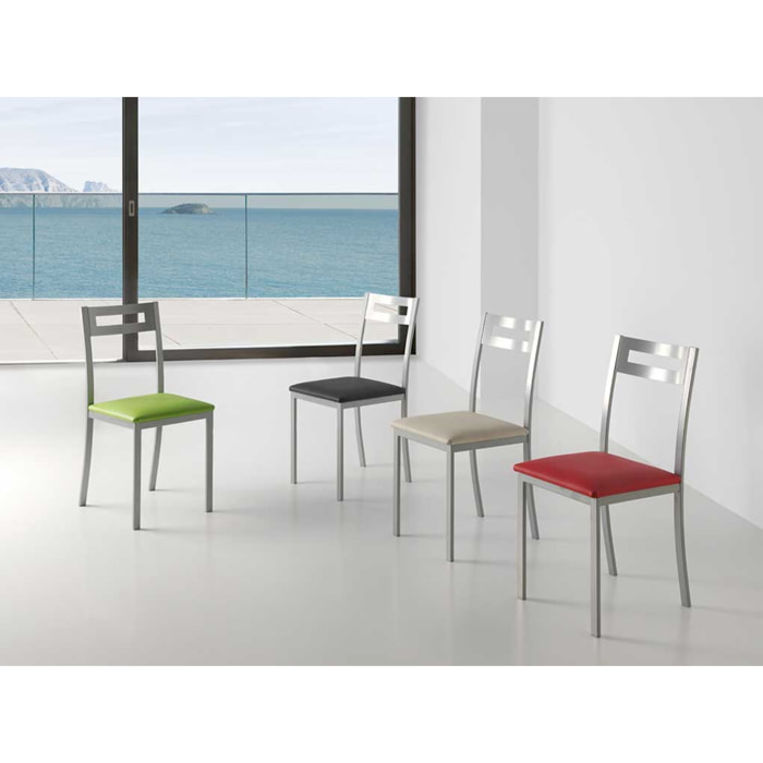 Set de 4 sillas – Polipiel y metal