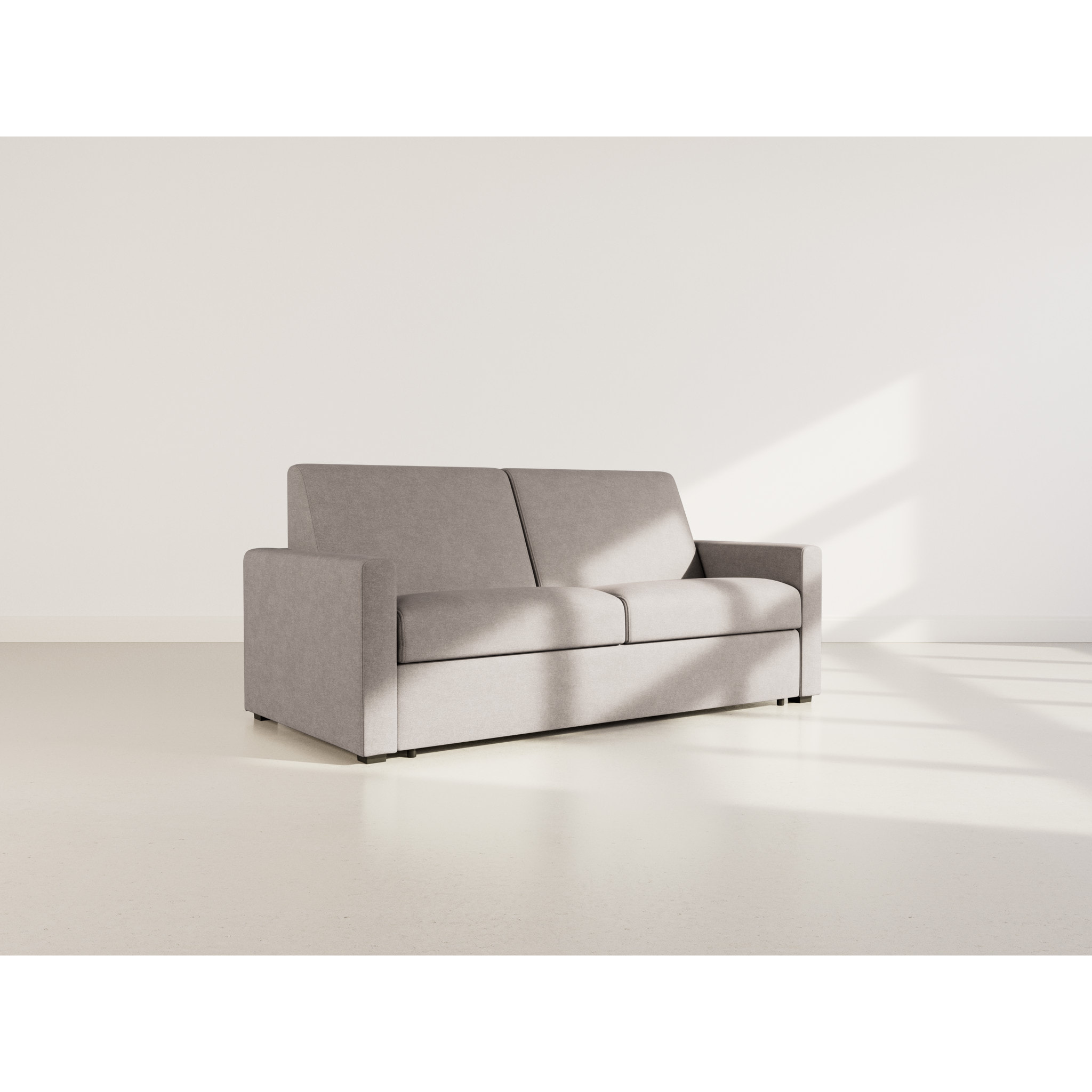 Julia - canapé lit 3 places convertible express couchage quotidien 140 cm matelas 18 cm en tissu - Gris