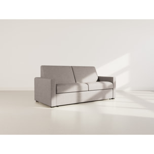 Julia - canapé lit 3 places convertible express couchage quotidien 140 cm matelas 18 cm en tissu - Gris