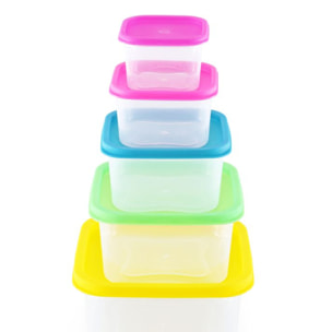 Ensemble de boites de conservations alimentaires 5 pièces Herzberg HGSFS5N1