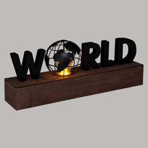 Lampe mot "World" - noir L38 cm