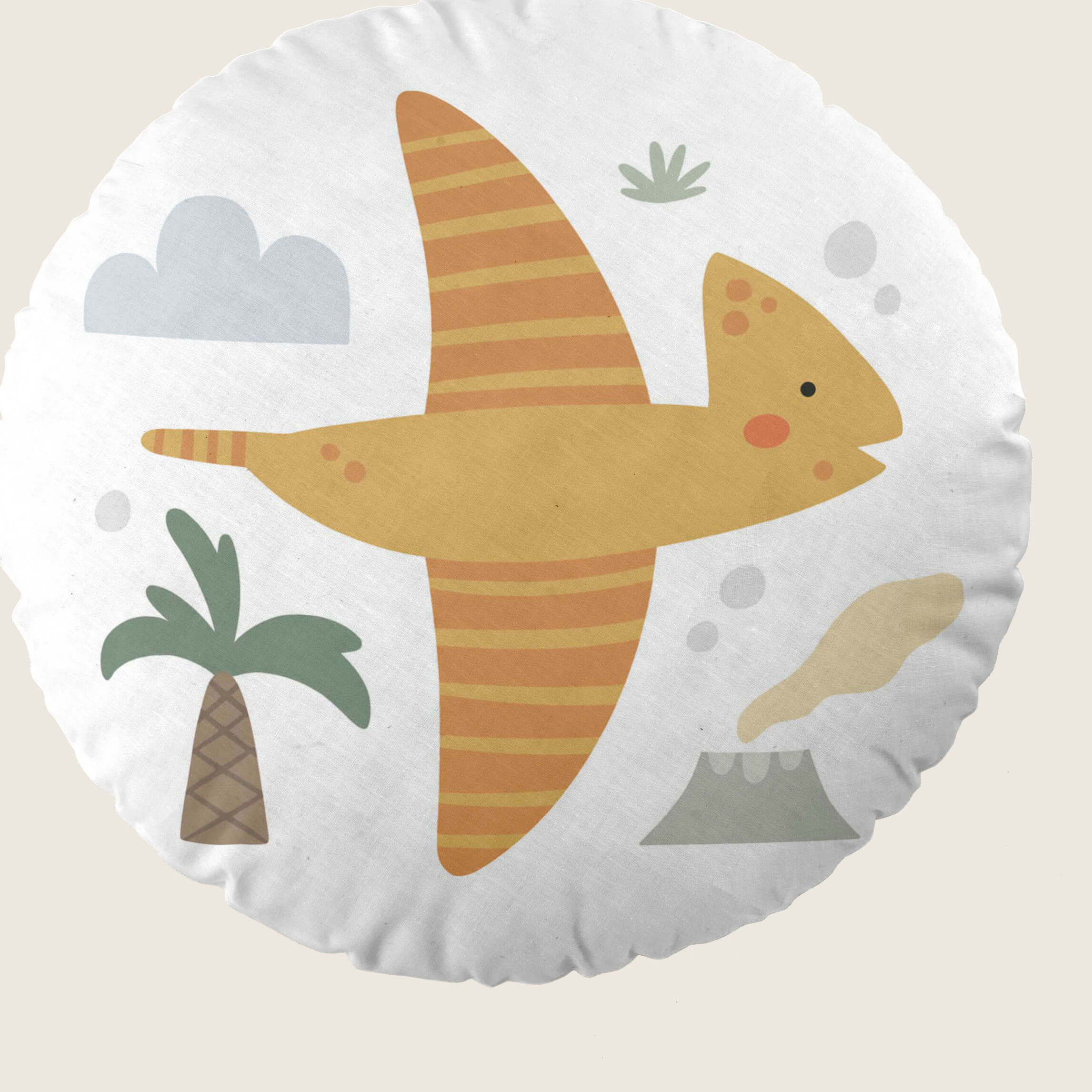 Cool Kids - Cojín Redondo Estampado - Con Relleno - 100% Algodón - Dinoland