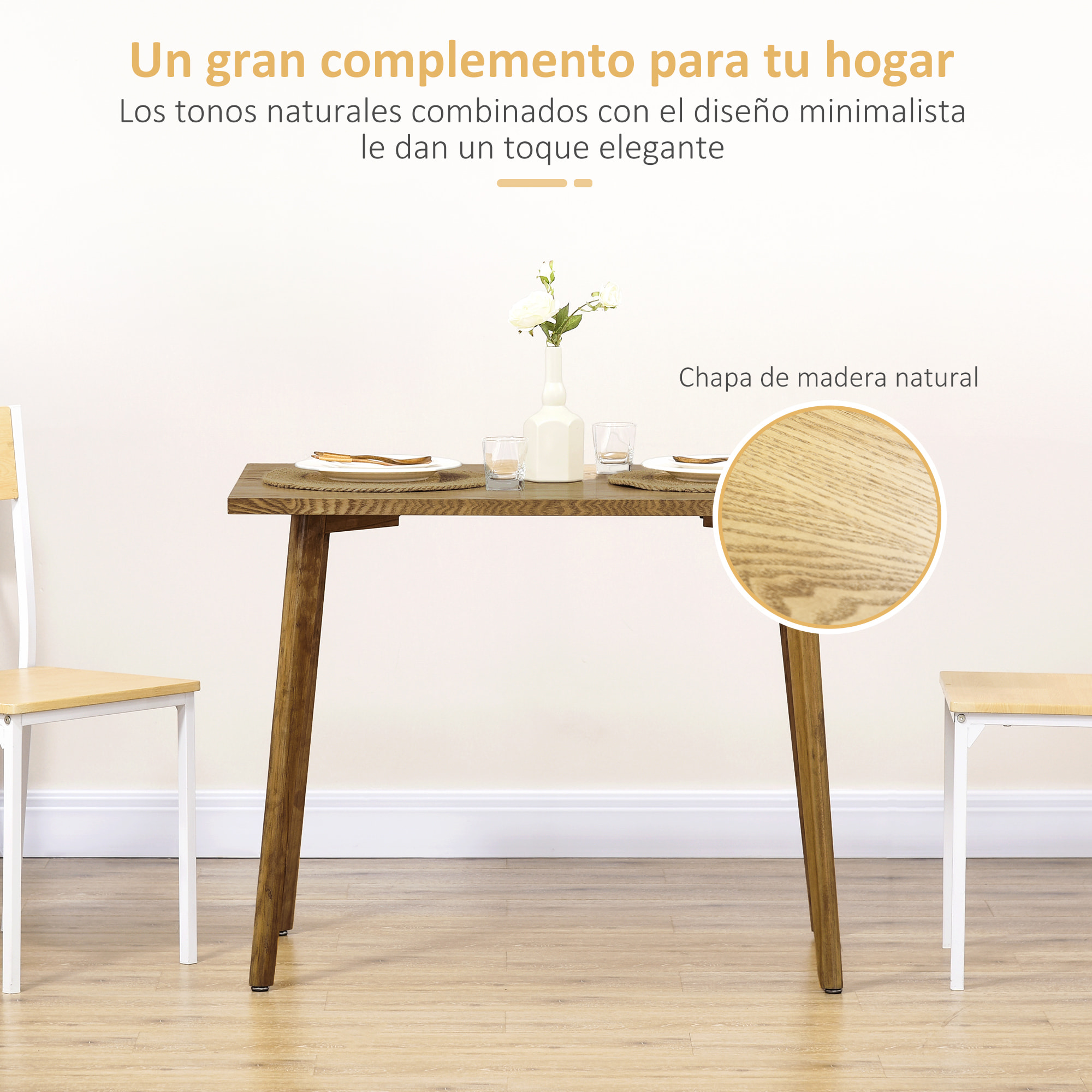 Mesa de Comedor Mesa de Cocina Rectangular Mesa para Salón con Patas de Madera de Pino para Oficina 98x60x76,5 cm Natural