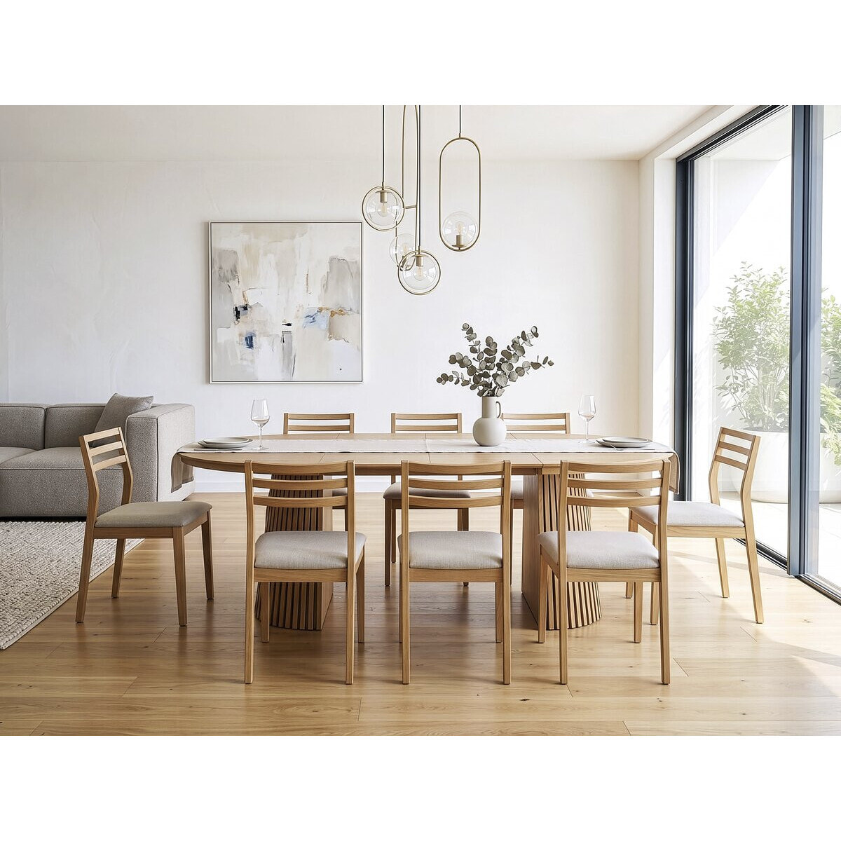 Table à manger extensible en bois "Sylva" - 120/200 cm - 4 à 8 places - Marron