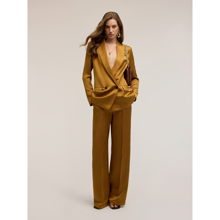 Motivi - Pantalones palazzo de mezcla de lino - Amarillo