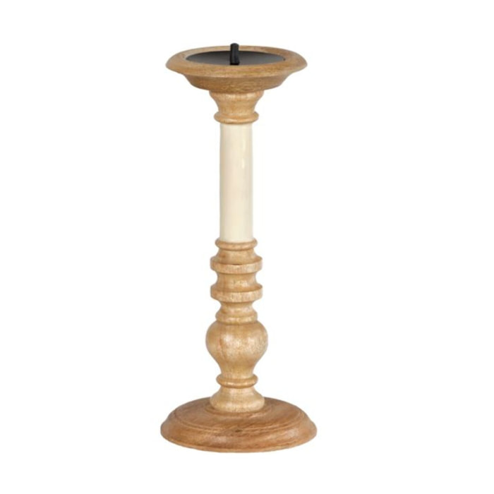 Bougeoir H. 31 cm en bois de manguier laqué - INARIE 2905 - 7236