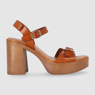Sandalias de Piel - Cuero - Tacón: 9 cm
