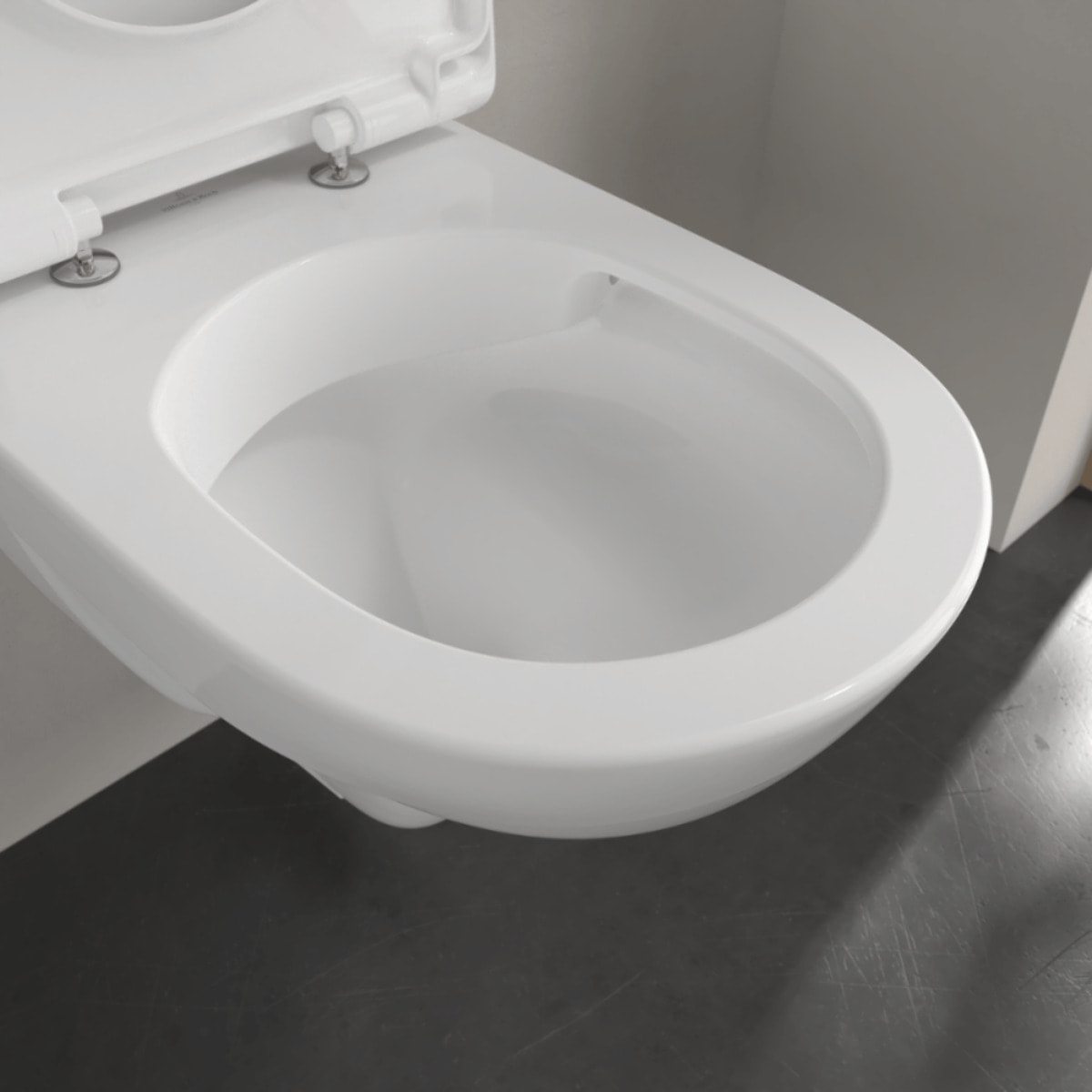 Cuvette WC suspendu compact sans bride Villeroy & Boch O.novo + abattant frein de chute