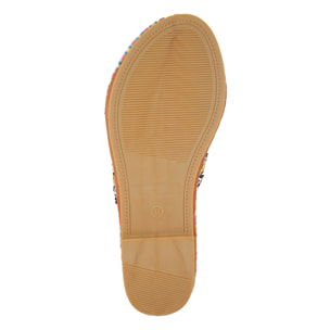 Ciabatte con fasce intrecciate ricamate multicolore