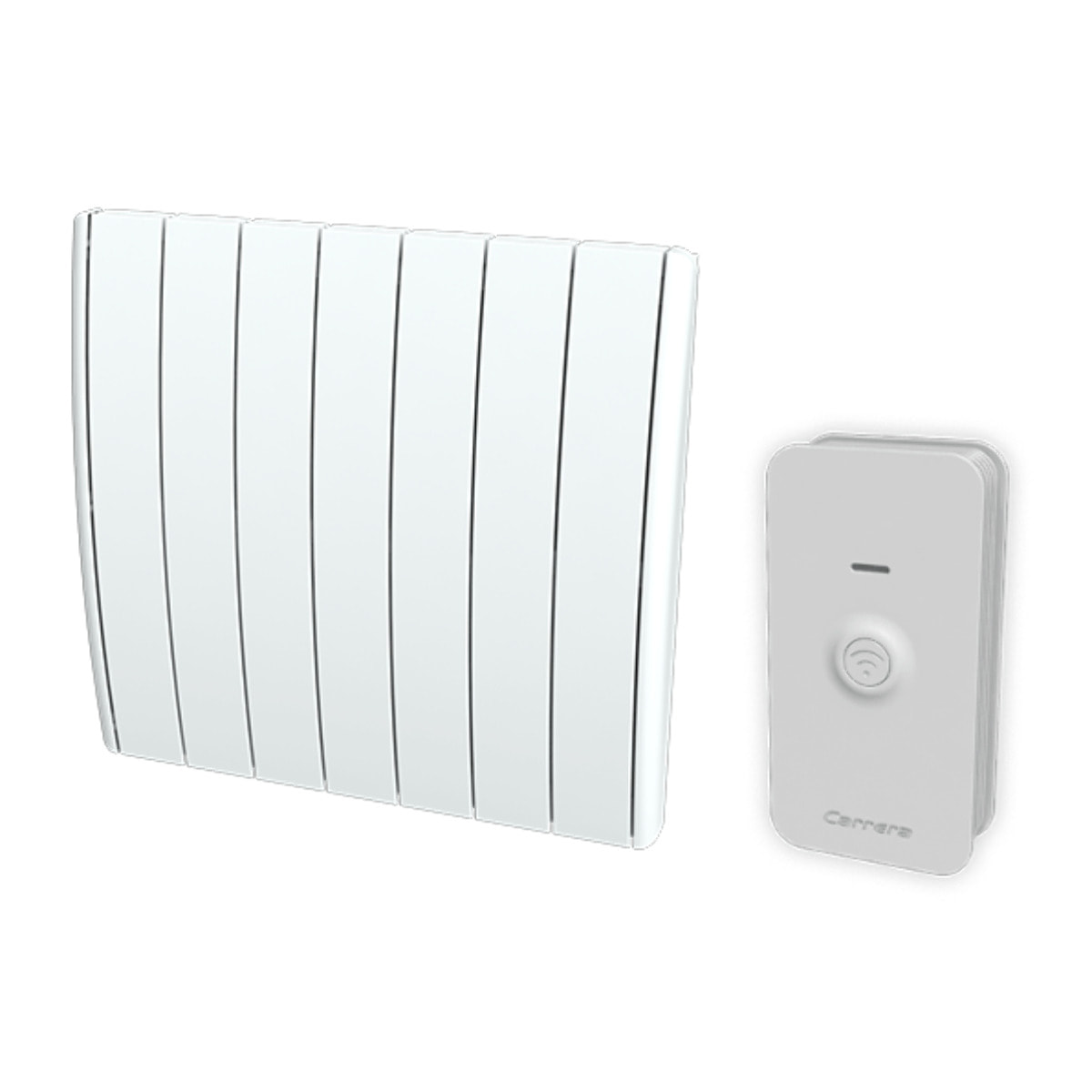 Radiateur électrique LCD fonte blanc 1500W Connecté