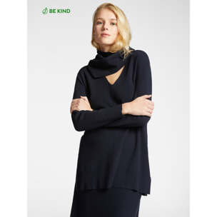 Elena Mirò - Jersey largo de viscosa LENZING™ ECOVERO™ - Azul