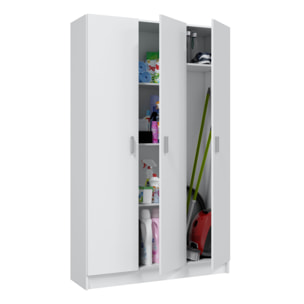 Armario Escobero 3 Puertas 180x188x37 Cm Blanco