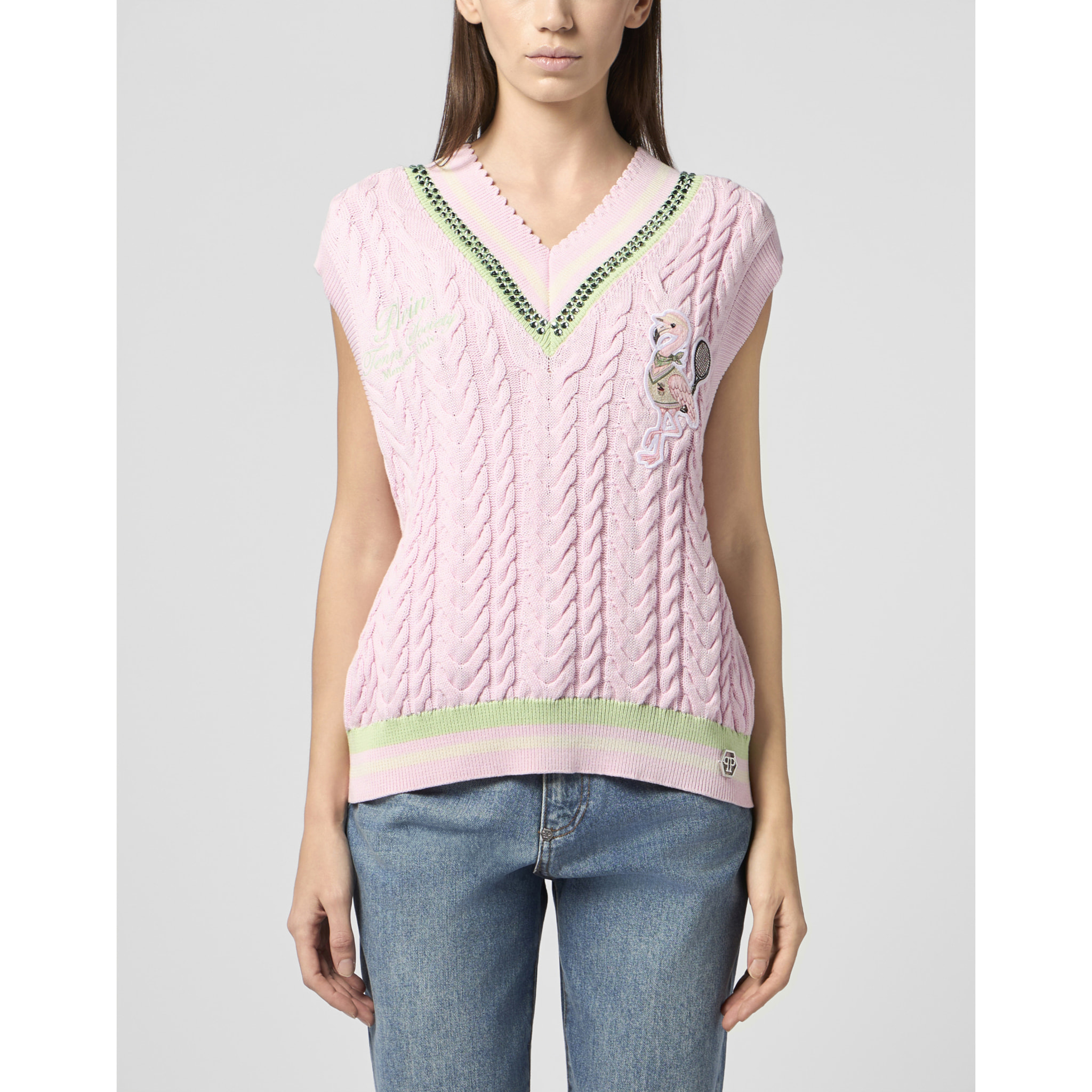 PHILIPP PLEIN V-Neck Gilet Tennis Club