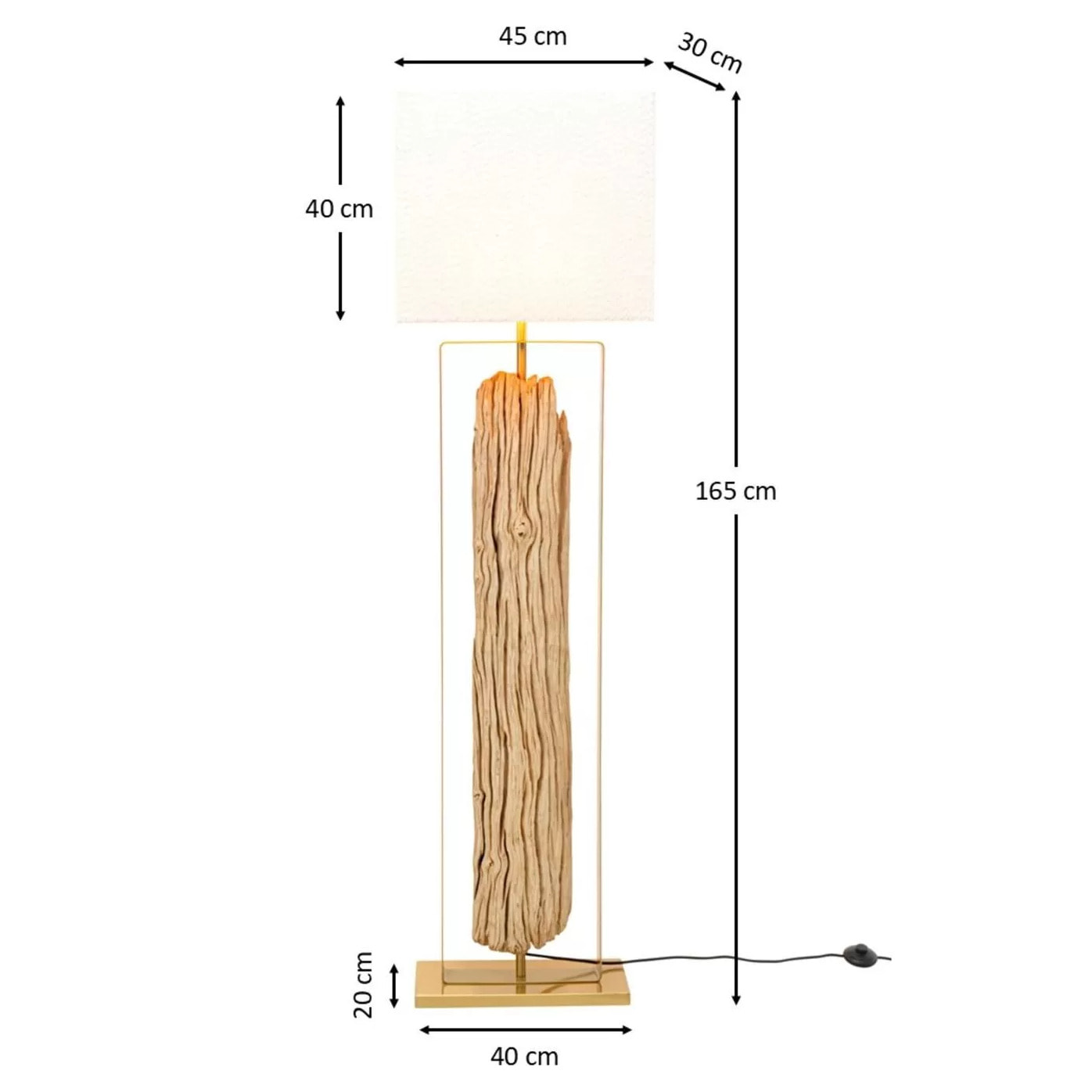 Lampadaire Nature Stem 165cm doré Kare Design
