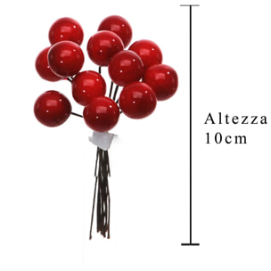 Bacche rosse - Pezzi 24 - 7xH10x4cm - Bianchi Dino SpA