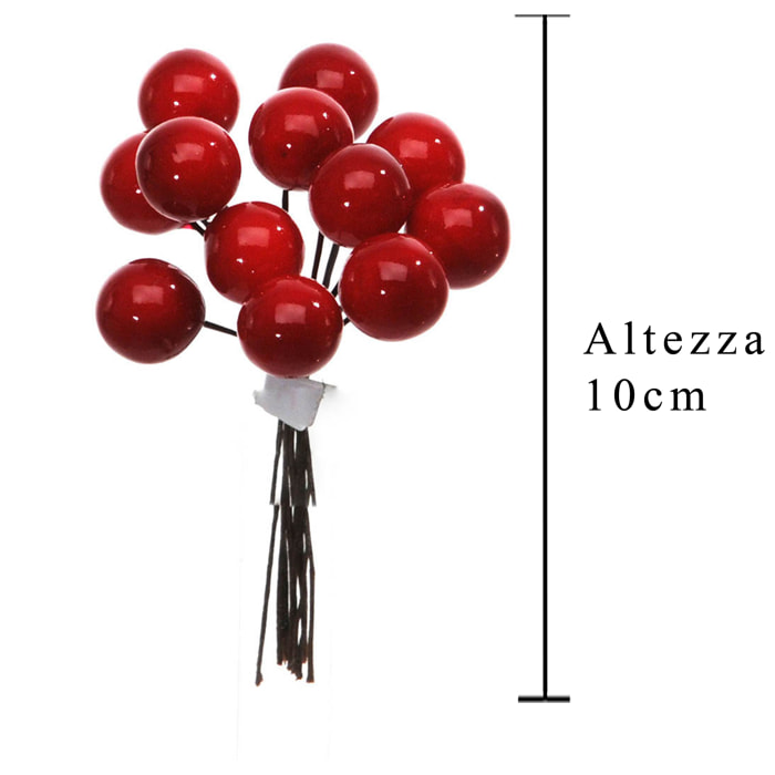 Bacche rosse - Pezzi 24 - 7xH10x4cm - Bianchi Dino SpA
