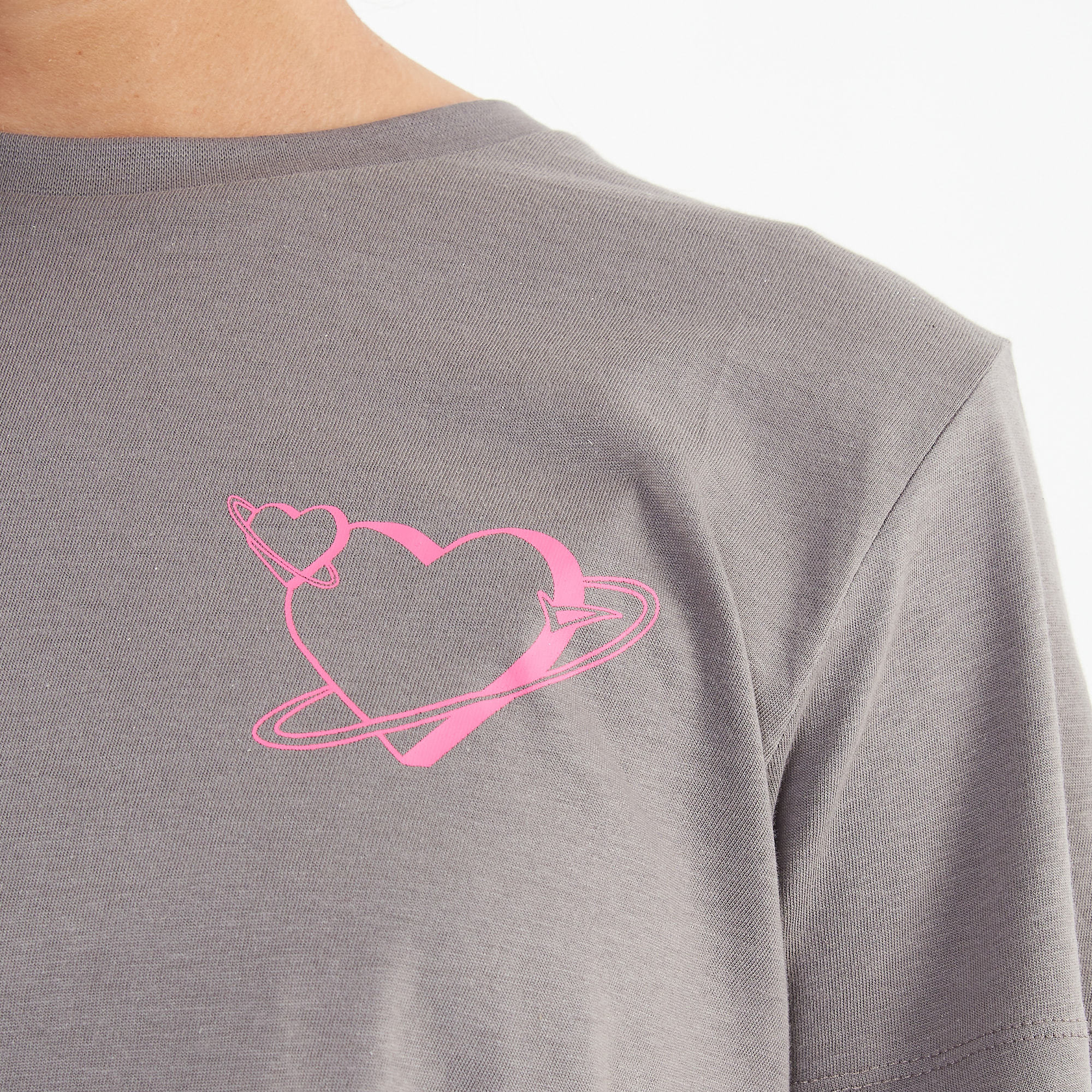 Maglietta Crop in cotone SPECIAL piombo rosa