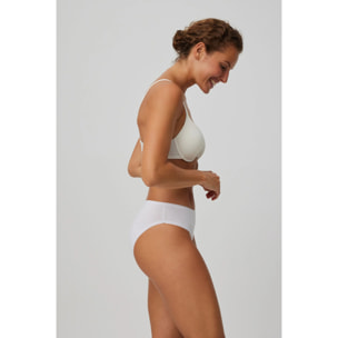 Confezione da 2 Mutandine midi basico in cotone bianco