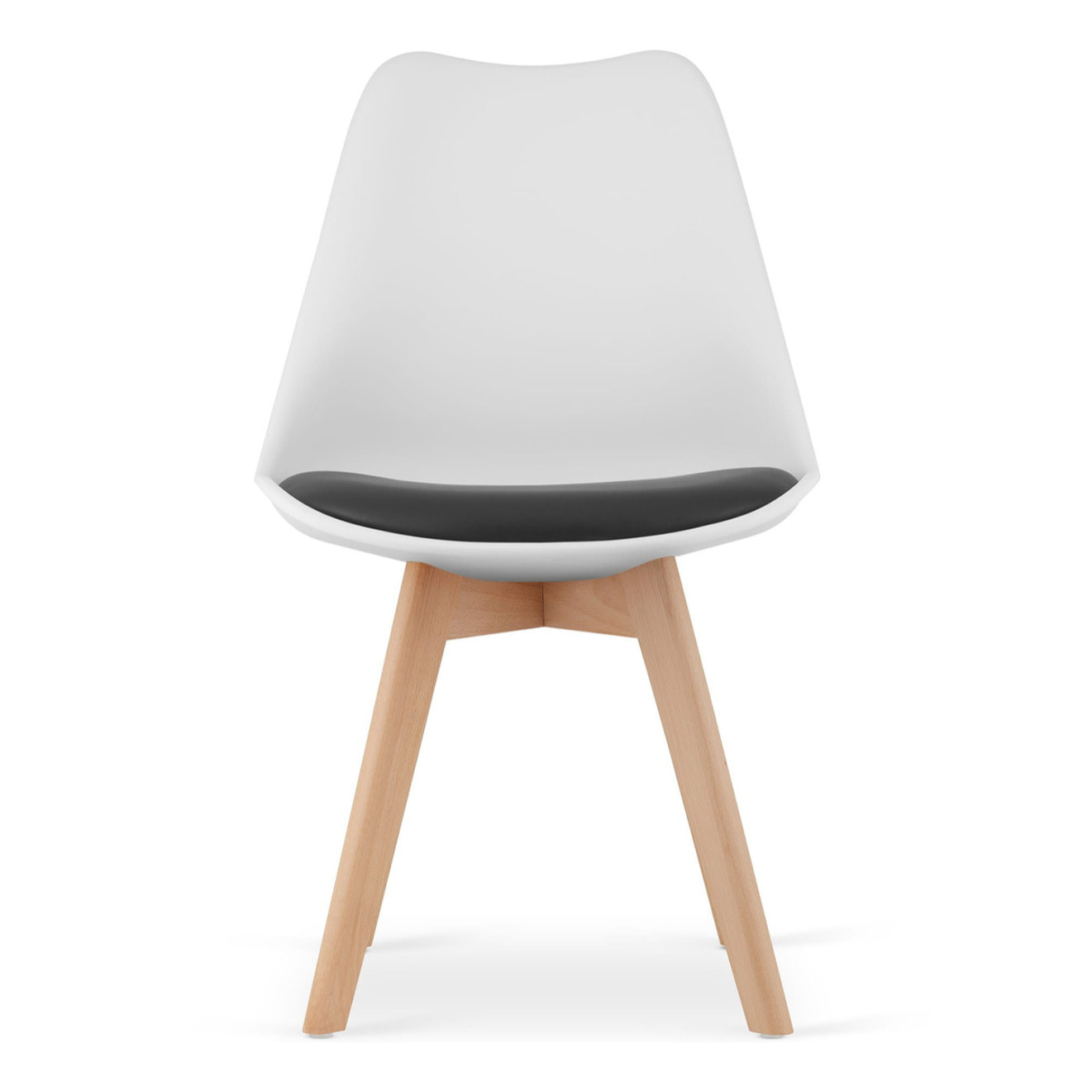 Sedia Mark con cuscino in ecopelle e gambe in faggio