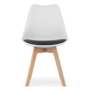 Sedia Mark con cuscino in ecopelle e gambe in faggio