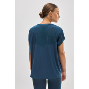 Maglietta sportiva blu a maniche corte