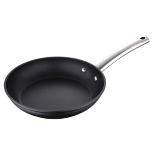 Juego de 3 Sartenes Ø24Ø28Ø30cm + Wok Ø28cm en Aluminio forjado aptas para inducción color Negro FOODIES MasterPRO