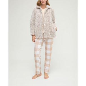 Conjunto de pijama mujer con bata borreguillo