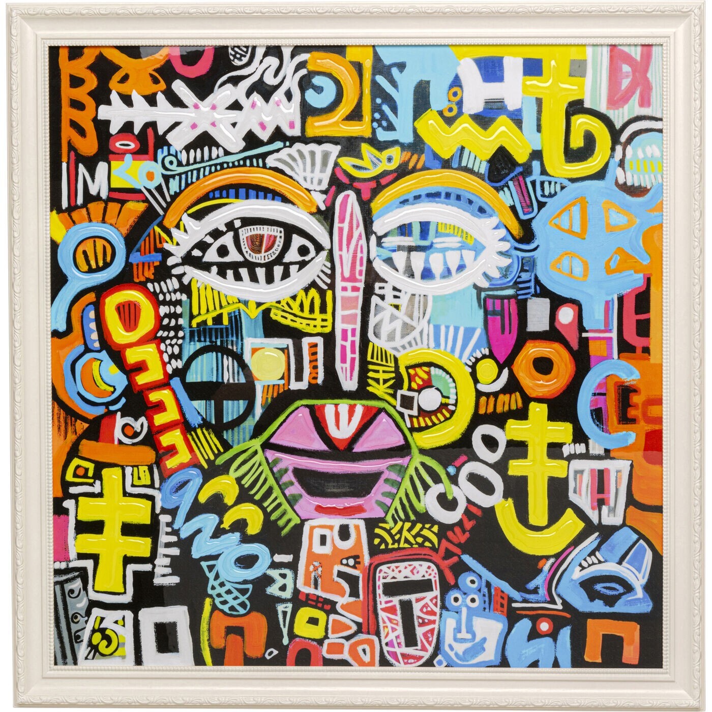 Tableau visage graffiti 80x80cm Kare Design