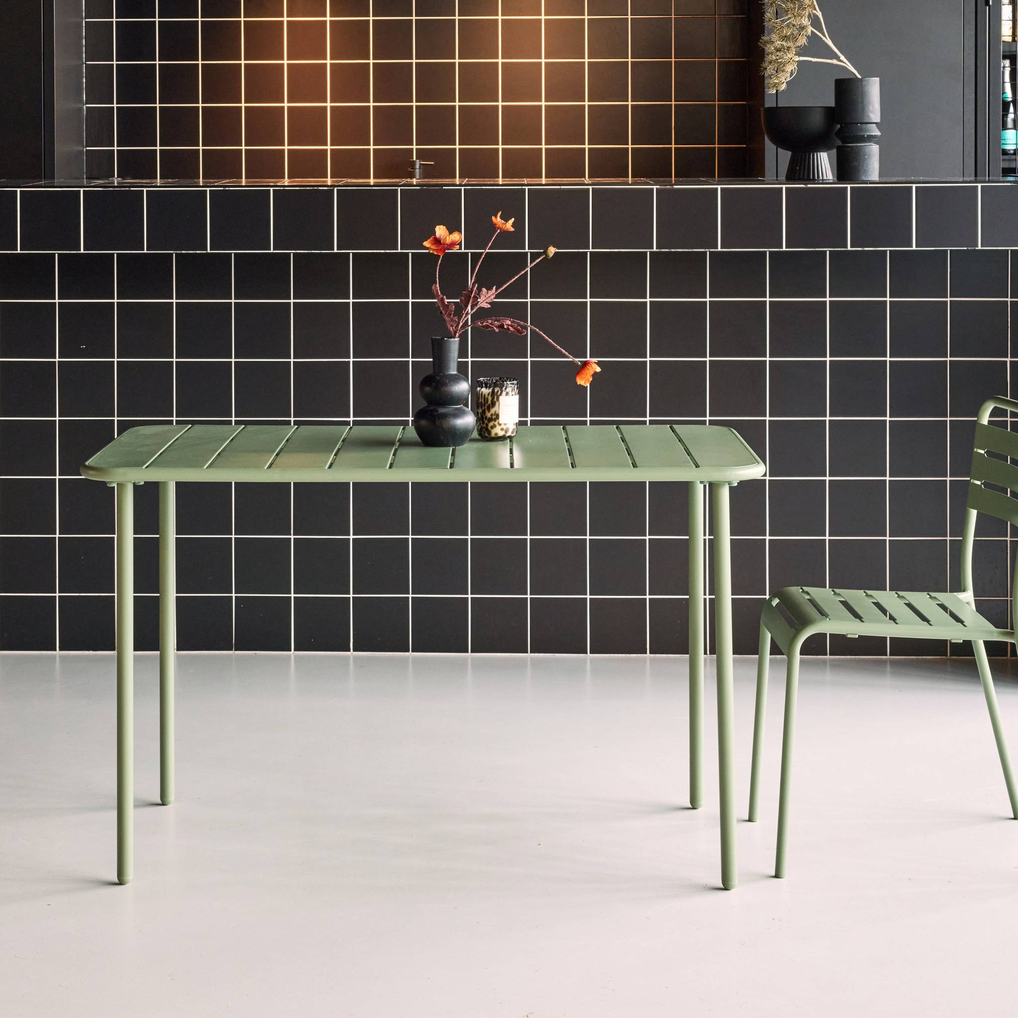 Table de jardin métal 4 places AMÉLIA