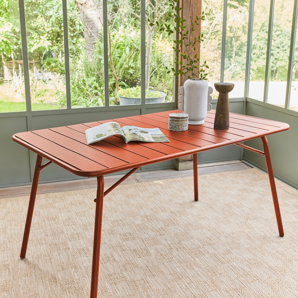 Table de jardin pliante métal 6 places AMÉLIA