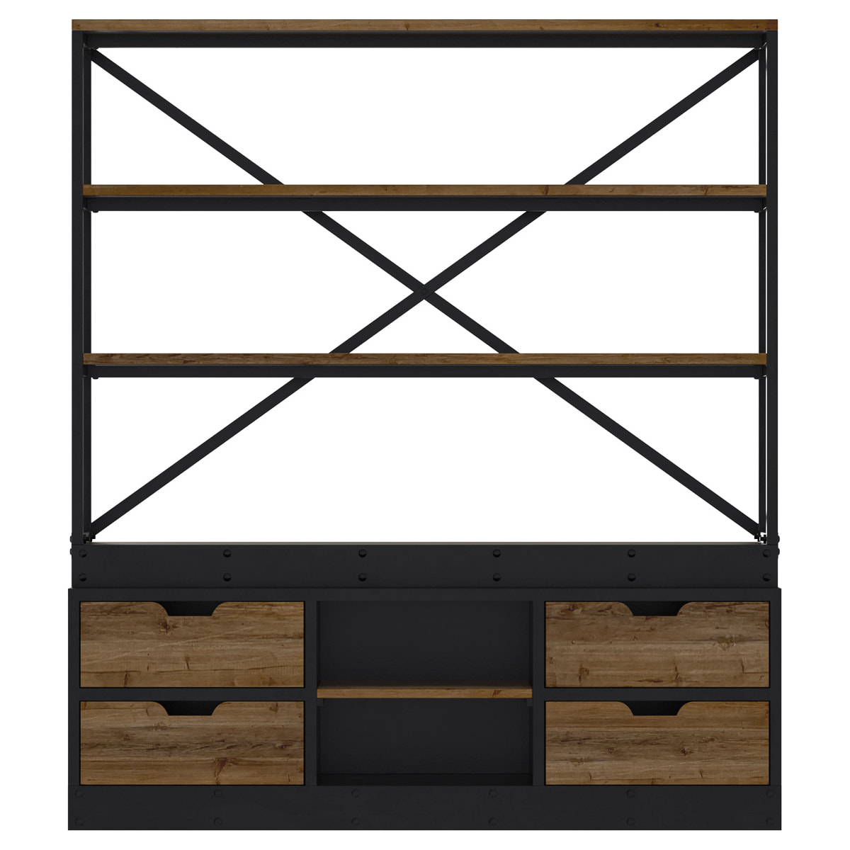 Bibliothèque 160 cm en bois et métal - Goa