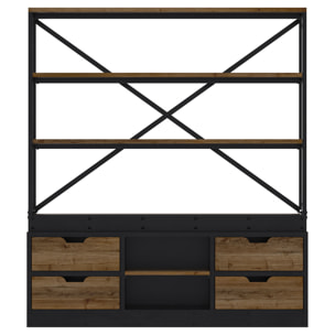Bibliothèque 160 cm en bois et métal - Goa