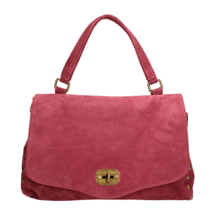 Borsa a mano da donna Made in Italy - Modello Zelia Elite - Pelle scamosciata - 37.0 x 22.0 x 15.0 cm