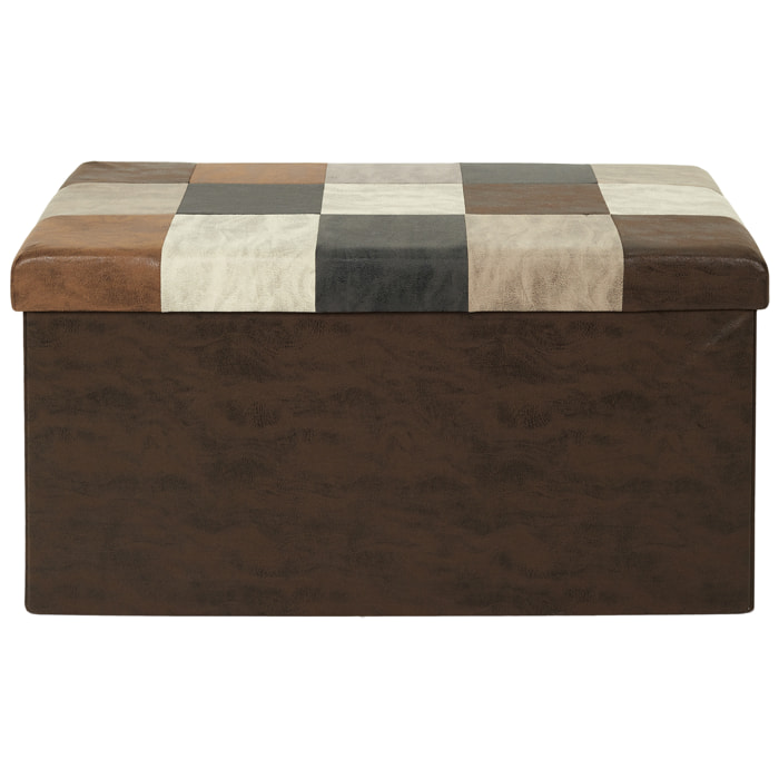 Coffre Banc Pliable Patchwork Pu M2