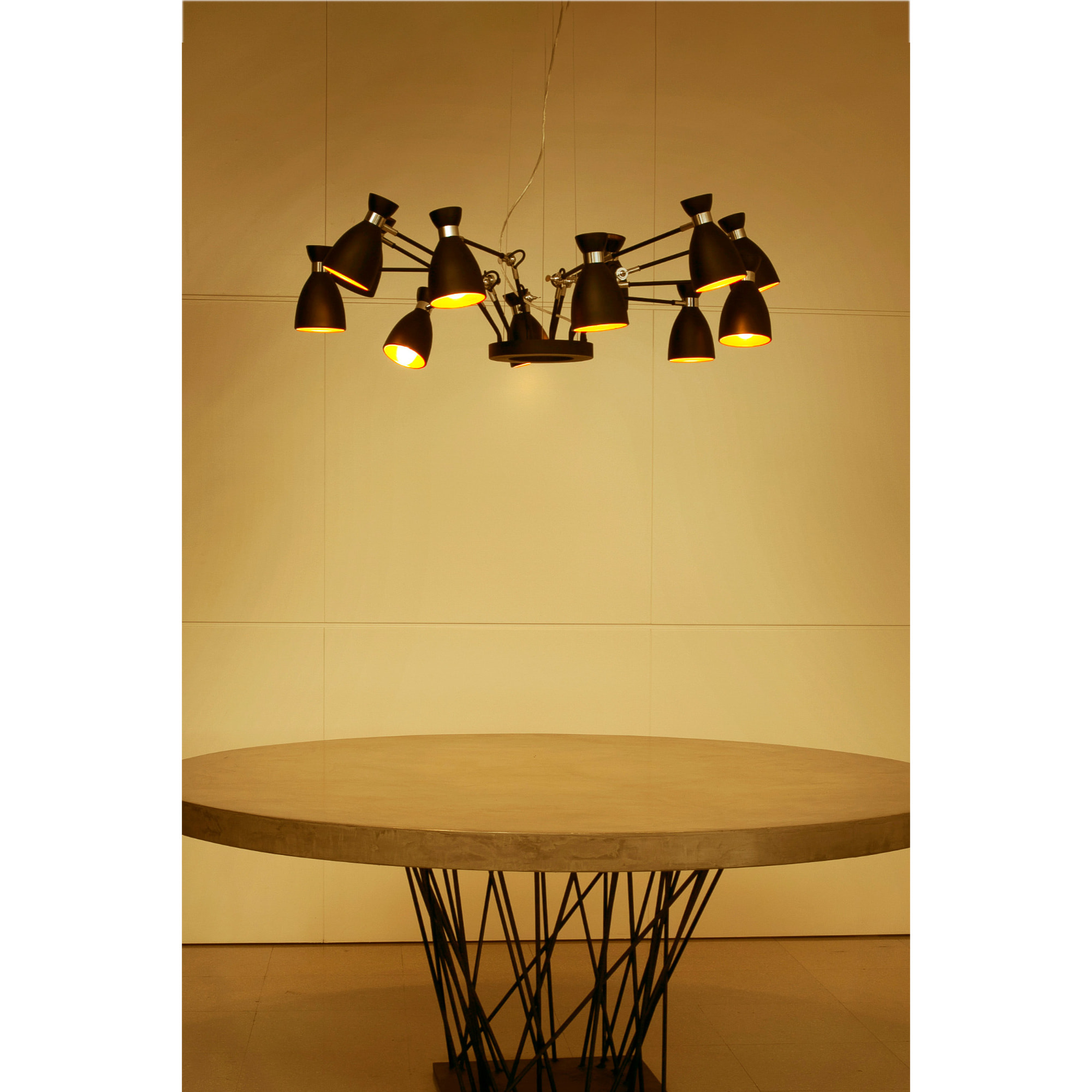 RETRO 12L Lampe suspension noire et cuivre