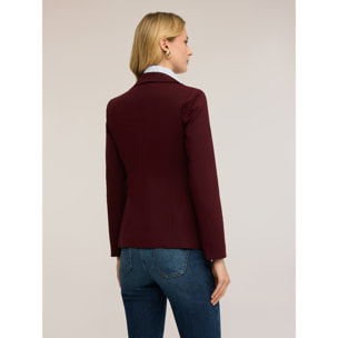 Motivi - Blazer monopetto in cotone viscosa - Bordeaux